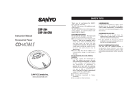 Sanyo CDP-244 - Owners Manual 
